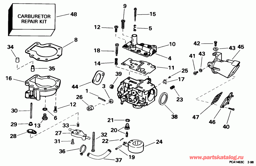 ����� EVINRUDE E15FRELECM 1998  - 15 Hp -  15 Hp
