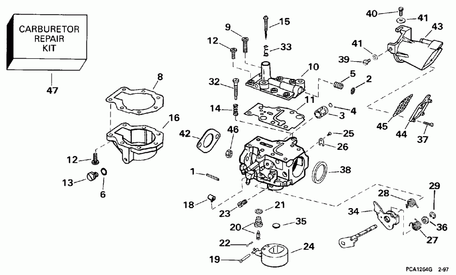 ��������� ��������� Evinrude E15FRELECM 1998  -  9.9 Hp - 9.9 Hp