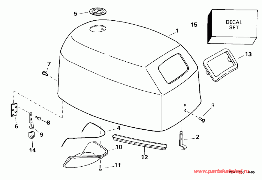 ��������� �������� ����� Evinrude E15FRLECM 1998  -  Johnson