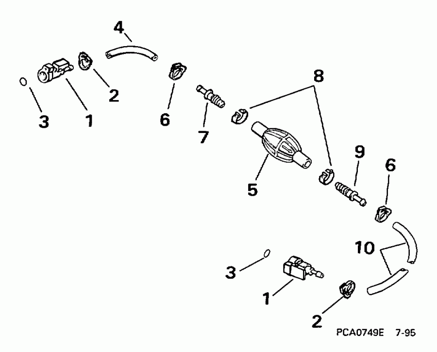 ��������� ����� Evinrude E15RLECR 1998  -  5/16 In. I.d.