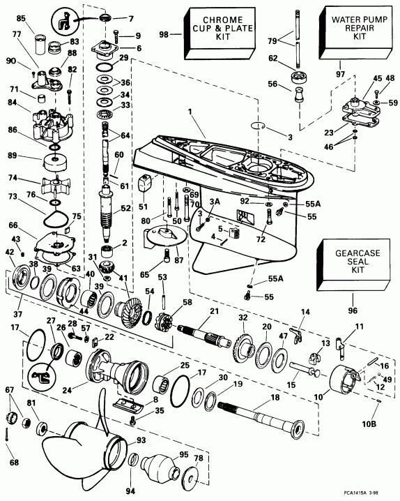 ����� Evinrude E175FTLECS 1998  -  Counter-rotation -- Fcx Models / Counter-rotation -- Fcx Models