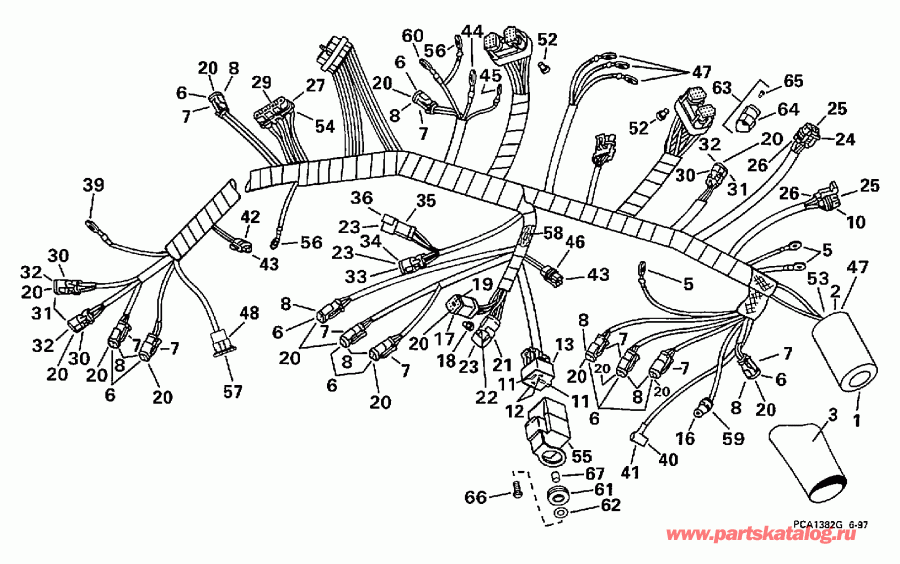 ��������� ��������� EVINRUDE E175FTLECS 1998  - tor Cable Assembly / tor ������ Assembly