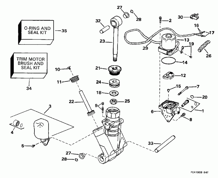  Evinrude E175FTLECS 1998  - wer Trim / tilt Hydraulic Assembly - wer Trim/tilt Hydraulic Assembly