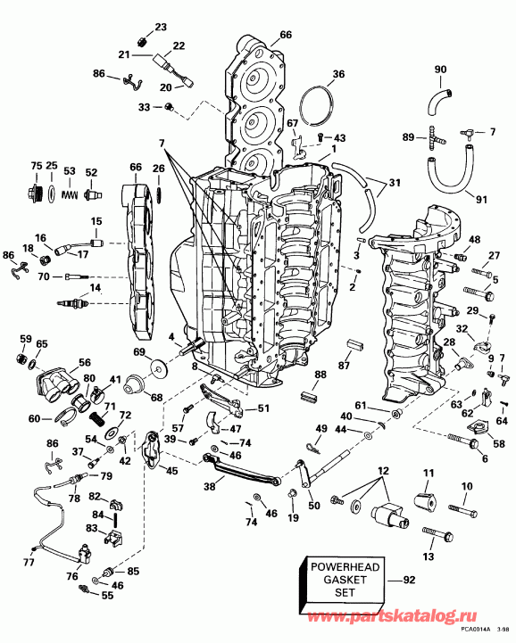 �������� ����� ������� E175GLECD 1998  - linder & Crankcase / linder & ������ ���������