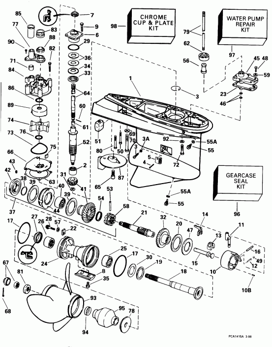 �������� ����� Evinrude E175GLECD 1998  -  Counter-rotation