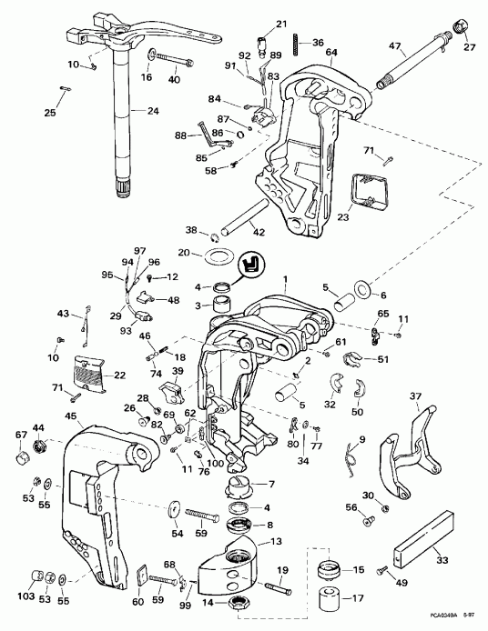 �������� ����� Evinrude E200TLECM 1998  - dsection / dsection
