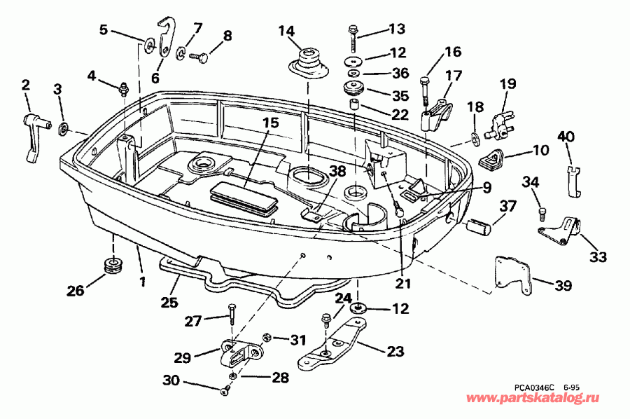 ��������� �������� ����� Evinrude E25ELECE 1998  - wer ������ ��������� (�����) / wer Engine Cover