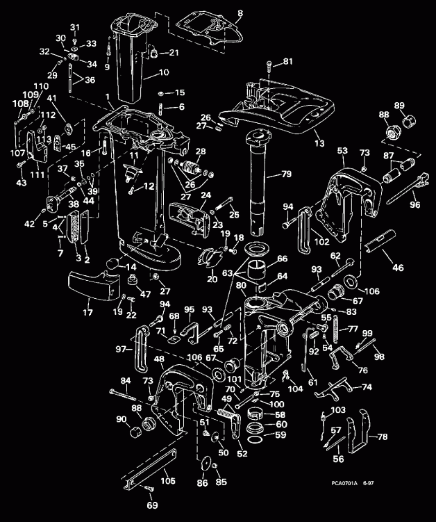 �������� ����� Evinrude E25ELECE 1998  - dsection