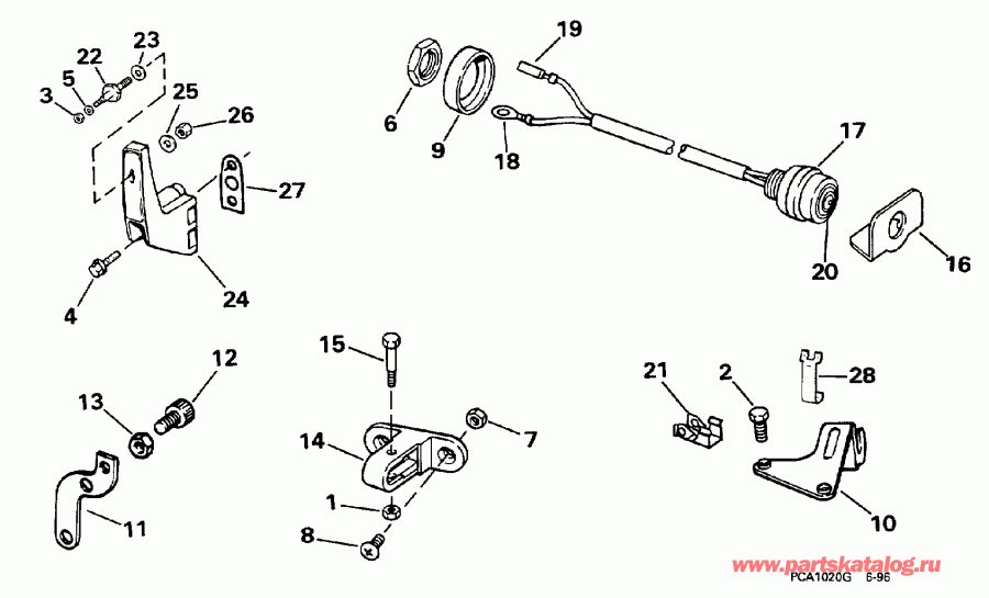 ��������� �������� ����� Evinrude E25JRECA 1998  - mote Control Adapter Kit