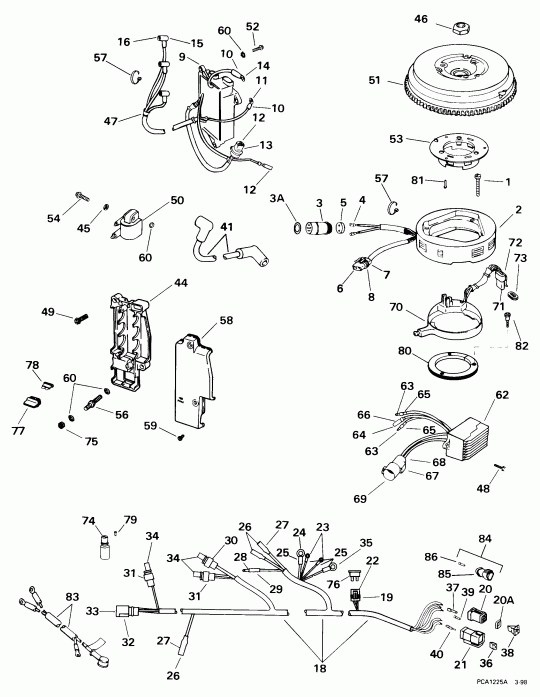 ��������� ��������� EVINRUDE E25RMLECA 1998  - Remote -  Remote