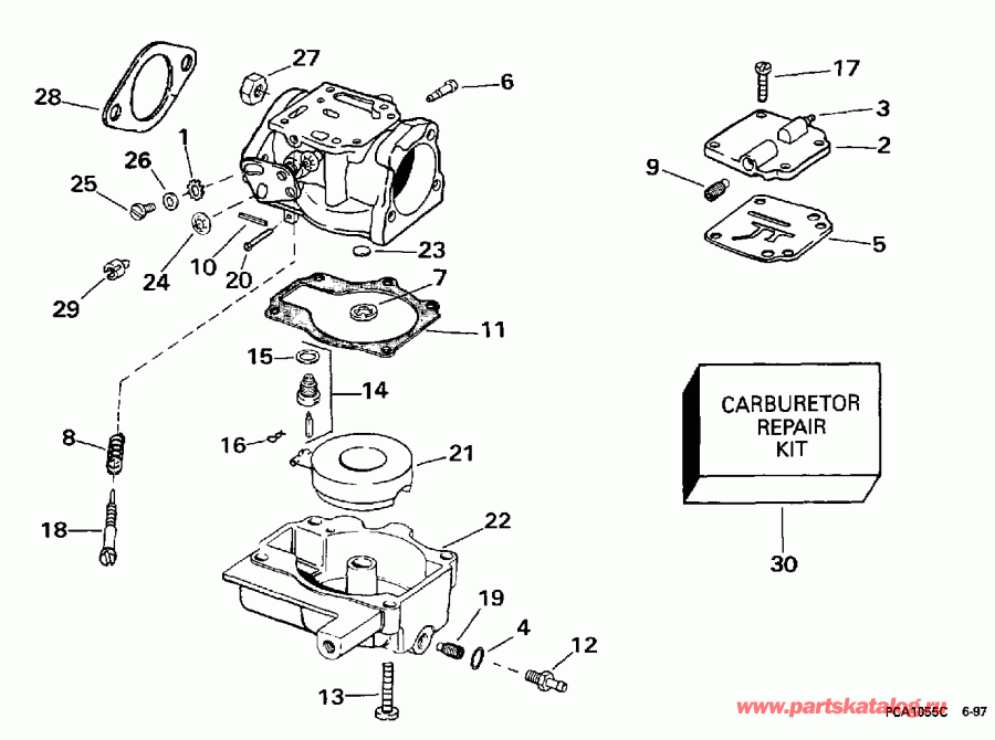 �������� ����� EVINRUDE E25TEECB 1998  -  30 Hp - 30 Hp