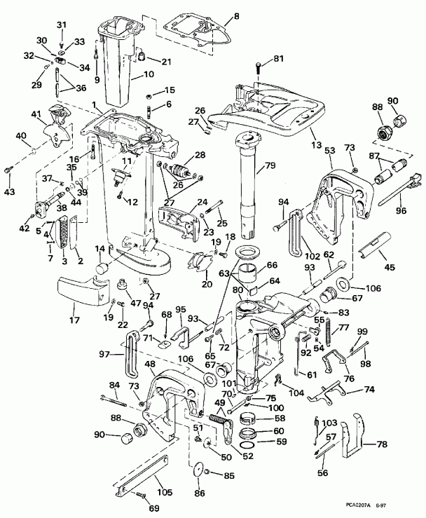 ��������� Evinrude E25TELECB 1998  - dsection