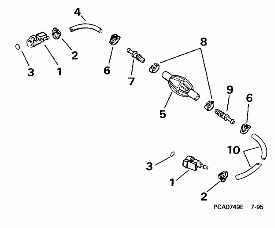 �������� ����� EVINRUDE E25TKECA 1998  -  5/16 In. I.d. - 5 / 16 ���� I.d.
