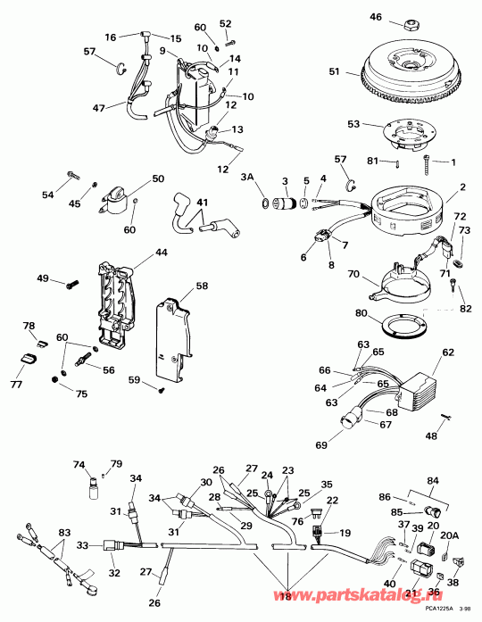 �������� ����� Evinrude E25TKECA 1998  - Remote /  Remote