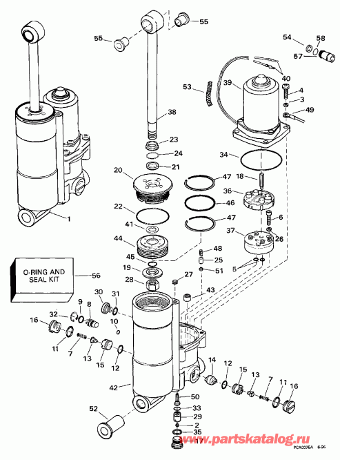 ��������� �������� ����� EVINRUDE E25TKECA 1998  - wer Trim / tilt / wer Trim/tilt