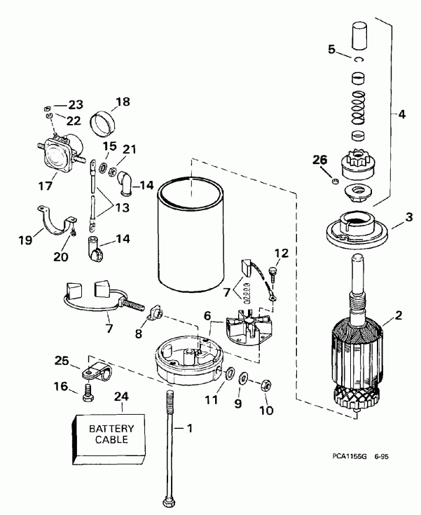 ��������� �������� ����� EVINRUDE E30TEECS 1998  - ectric Starter & Solenoid