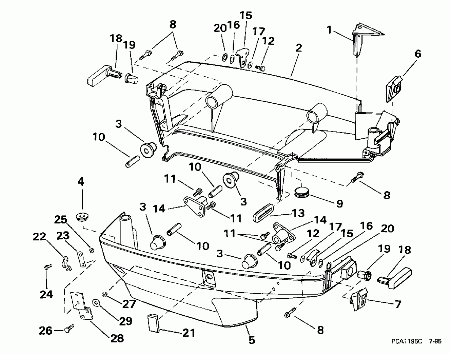  EVINRUDE E40JRECA 1998  - wer Engine Cover