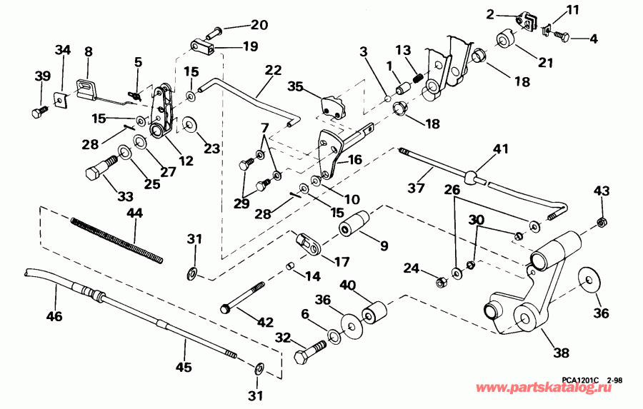 ��������� ��������� EVINRUDE E40JRECA 1998  - ift Linkage