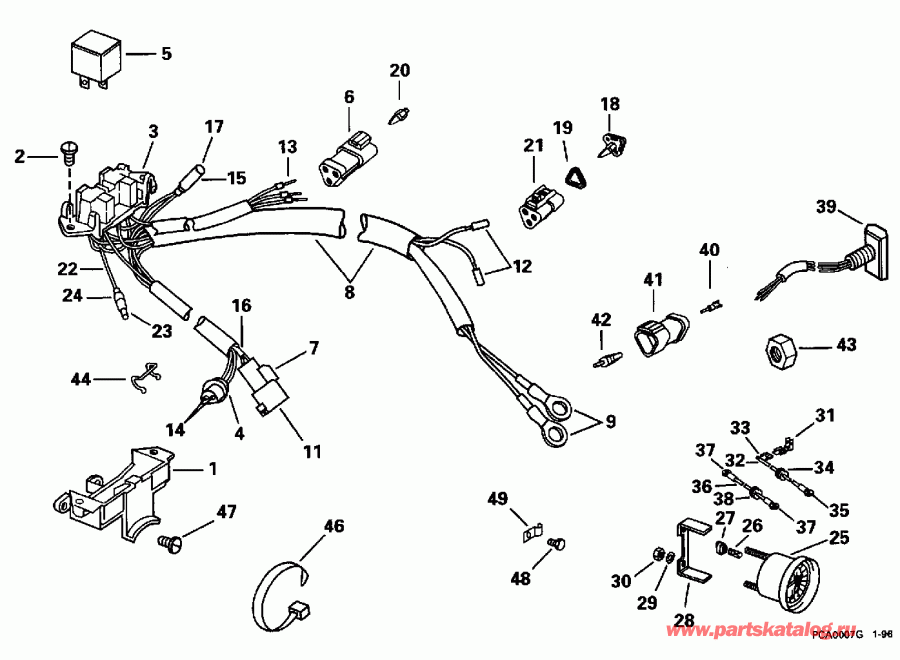 ��������� �������� ����� Evinrude E40RLECR 1998  - ectric ������� & Solenoid / ectric Starter & Solenoid