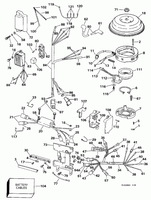 ��������� ��������� EVINRUDE E40RLECR 1998  -  40-50 Electric Start