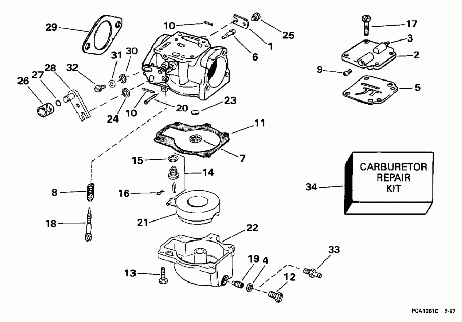  Evinrude E40TELECR 1998  - rburetor - rburetor