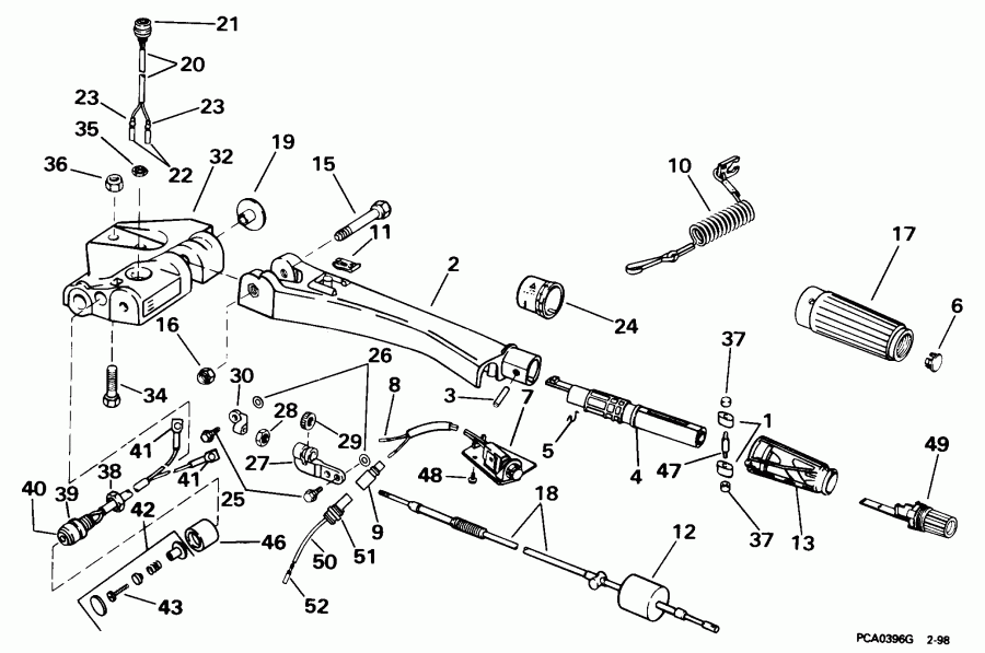 ��������� Evinrude E50TTLECA 1998  - ee������ Handle / eering Handle