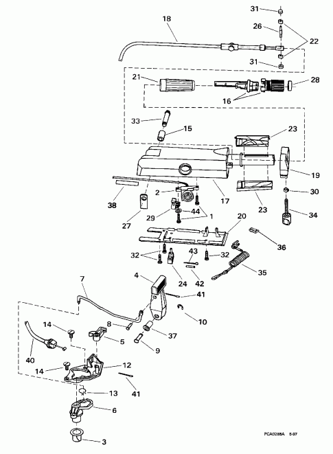 �������� ��������� ����� EVINRUDE E6RECR 1998  - eering Handle - ee������ Handle
