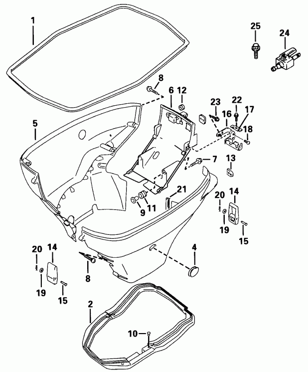 �������� ����� Evinrude E70FLTLECS 1998  - wer Engine Cover