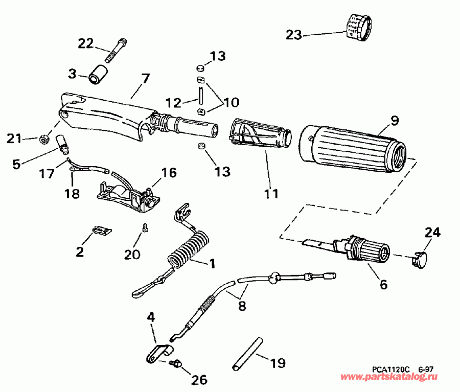 �������� ��������� ����� EVINRUDE E8FRECA 1998  - ee������ Handle
