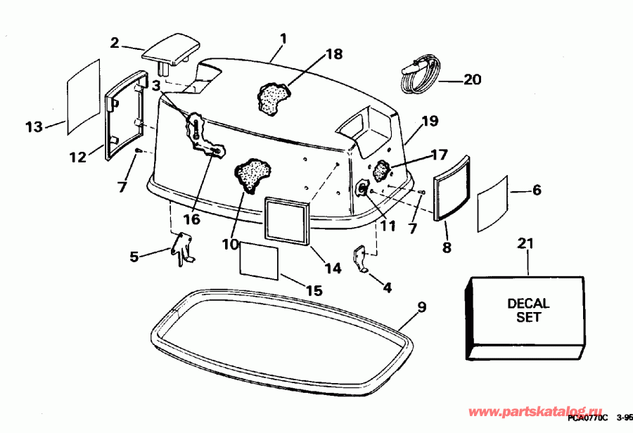  Evinrude E8FRLECA 1998  - wer ������ ��������� (�����) / wer Engine Cover