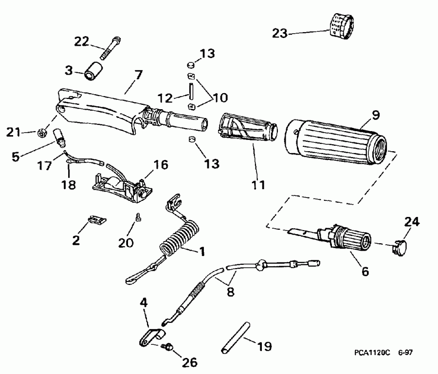 ��������� �������� ����� EVINRUDE E8FRLECA 1998  - eering Handle
