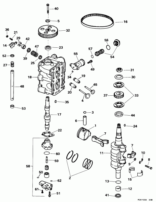 �������� ����� ������� E8FRXECA 1998  - linder Head & �������� - linder Head & Crankshaft