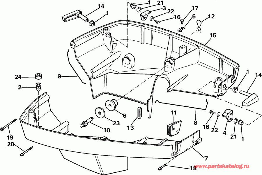 �������� ��������� ����� EVINRUDE E8FRXECA 1998  -  Johnson / Johnson