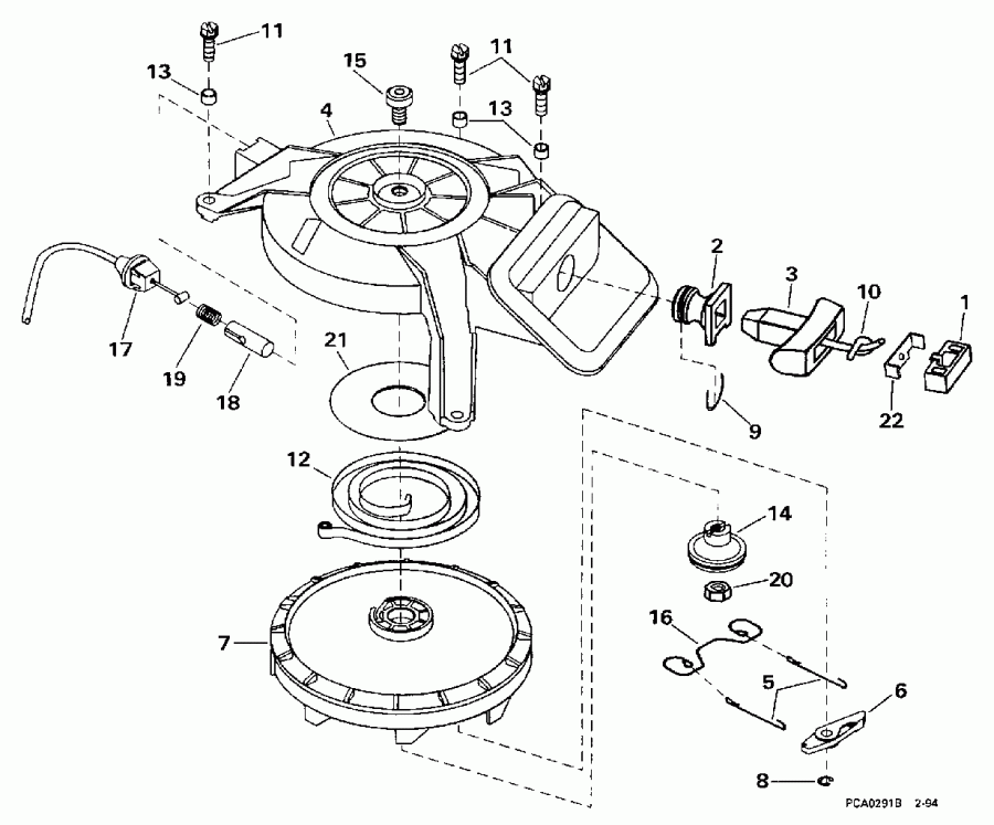 �������� ��������� ����� Evinrude E8SRLECA 1998  - wind Starter - wind �������