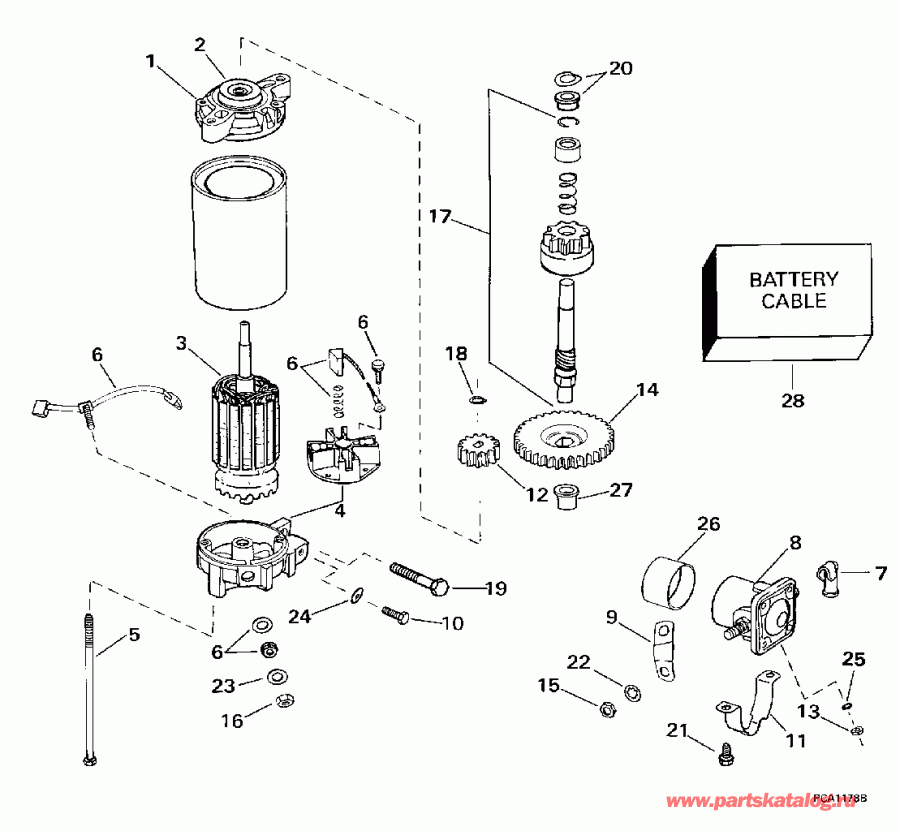 ��������� ����� Evinrude E90SLECM 1998  - ectric Starter & Solenoid