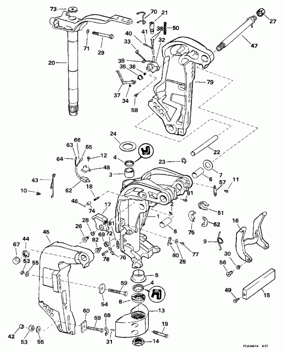 ��������� Evinrude E90TSLECM 1998  - ern Bracket