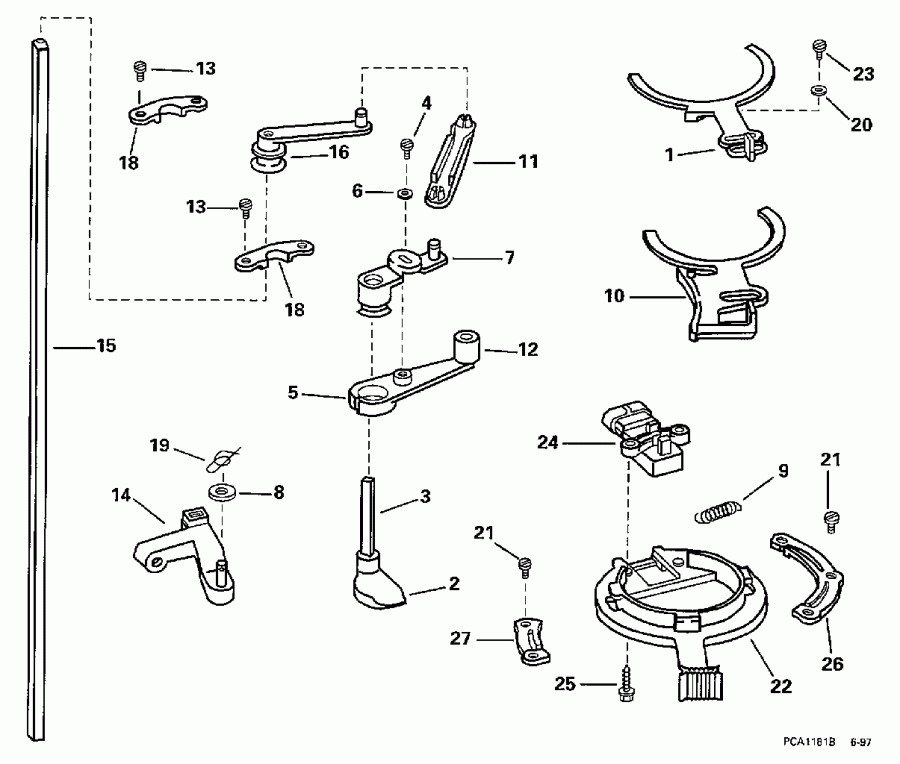 ��������� ��������� ������� HE115SLECM 1998  - rottle Linkage - rottle ��������� ��������