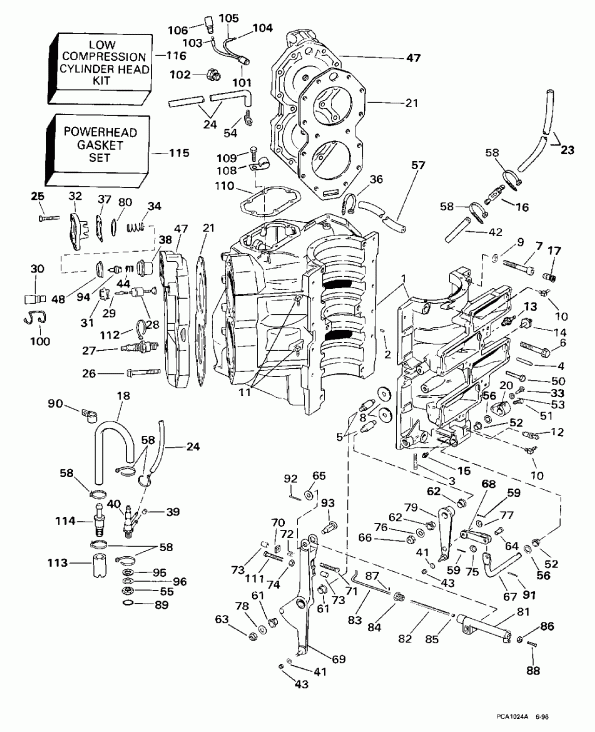 ��������� ������� HE130TXACB 1998  - linder & Crankcase / linder & ������ ���������