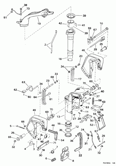 �������� ��������� ����� Evinrude HE15KCO 1998  - dsection - dsection