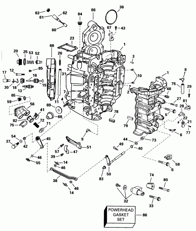 ��������� ��������� ������� L90GLECS 1998  - linder & Crankcase - linder & ������ ���������