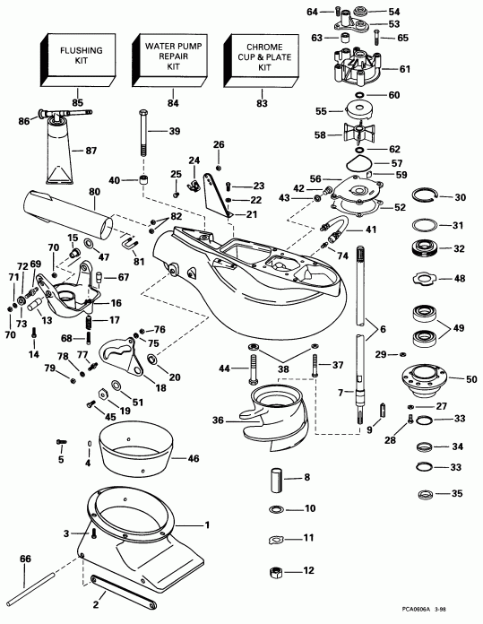 �������� ����� EVINRUDE L90GLECS 1998  - t Drive Unit / t Drive Unit