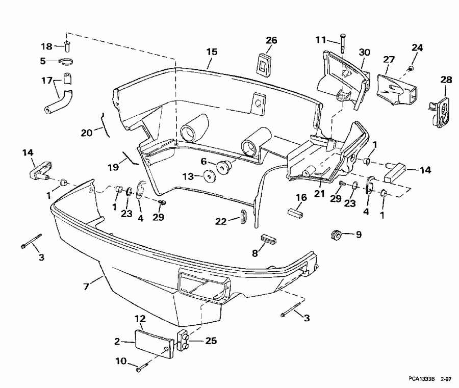 �������� ����� Evinrude SE105RWLH 1998  - wer Engine Cover - wer ������ ��������� (�����)