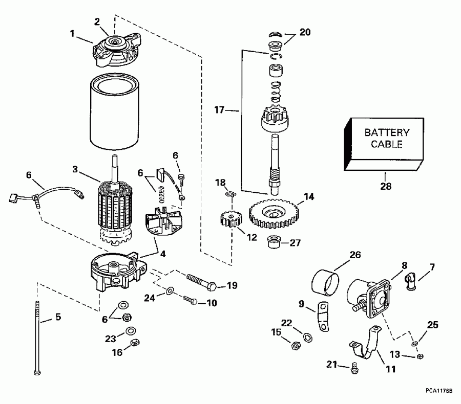 ��������� ��������� Evinrude SE105WEXV 1998  - ectric Starter & Solenoid