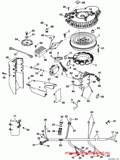 ��������� ��������� Evinrude SE105WEXV 1998  -  105wrp Models