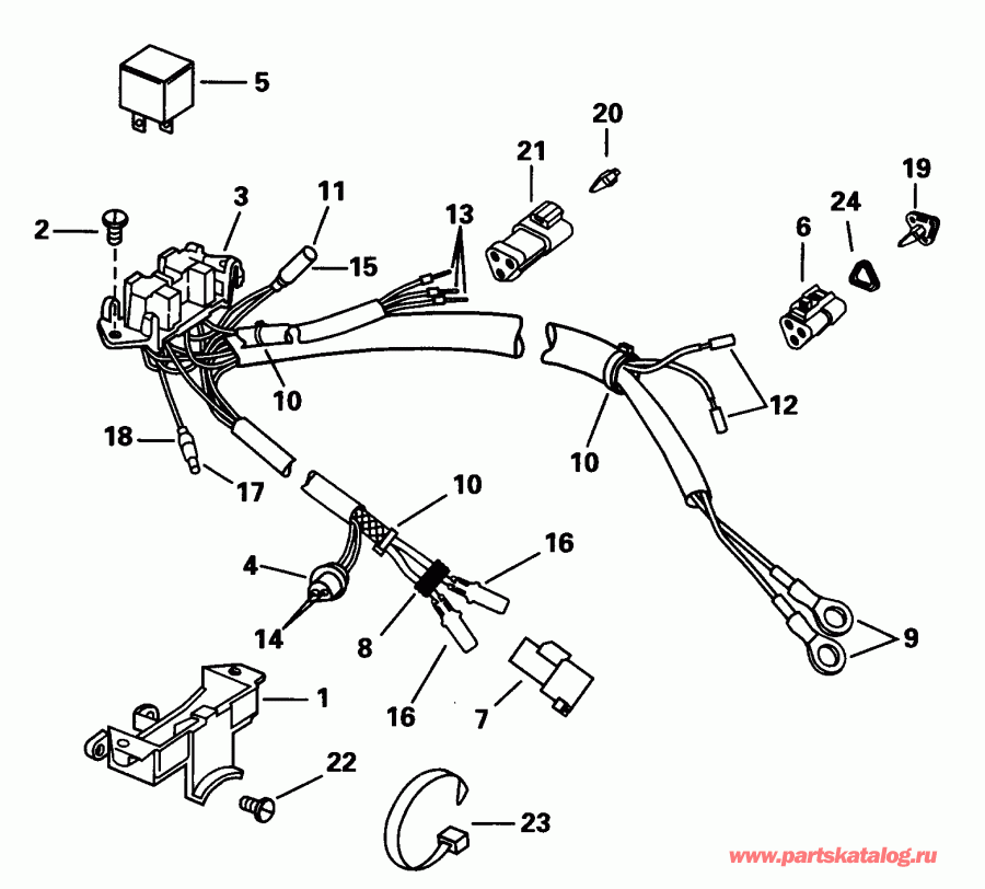 �������� ����� EVINRUDE SE105WEXV 1998  - wer Trim / tilt ��������� - wer Trim/tilt Electrical
