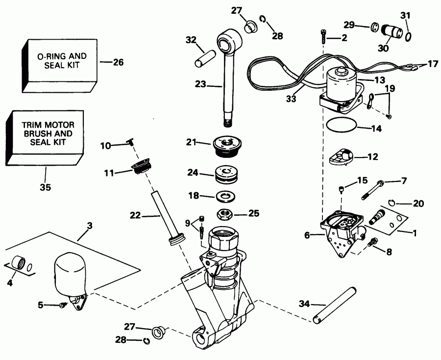 ��������� EVINRUDE SE105WEXV 1998  - wer Trim / tilt Hydraulic Assembly / wer Trim/tilt Hydraulic Assembly