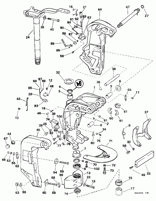 �������� ��������� ����� EVINRUDE SE125WTPXN 1998  - dsection / dsection