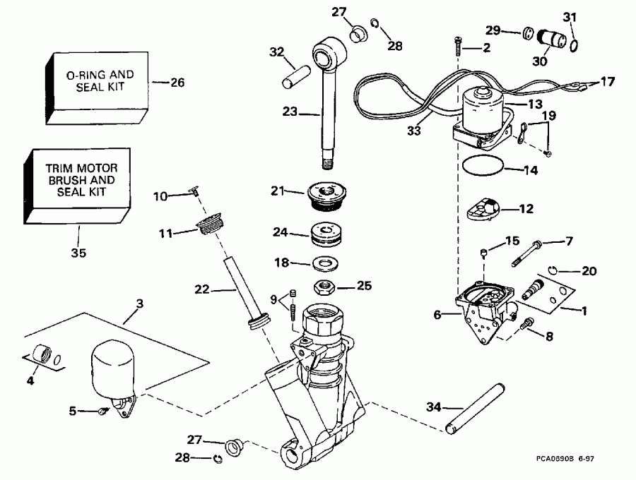 �������� ����� ������� SE125WTPXN 1998  - wer Trim / tilt Hydraulic Assembly / wer Trim/tilt Hydraulic Assembly