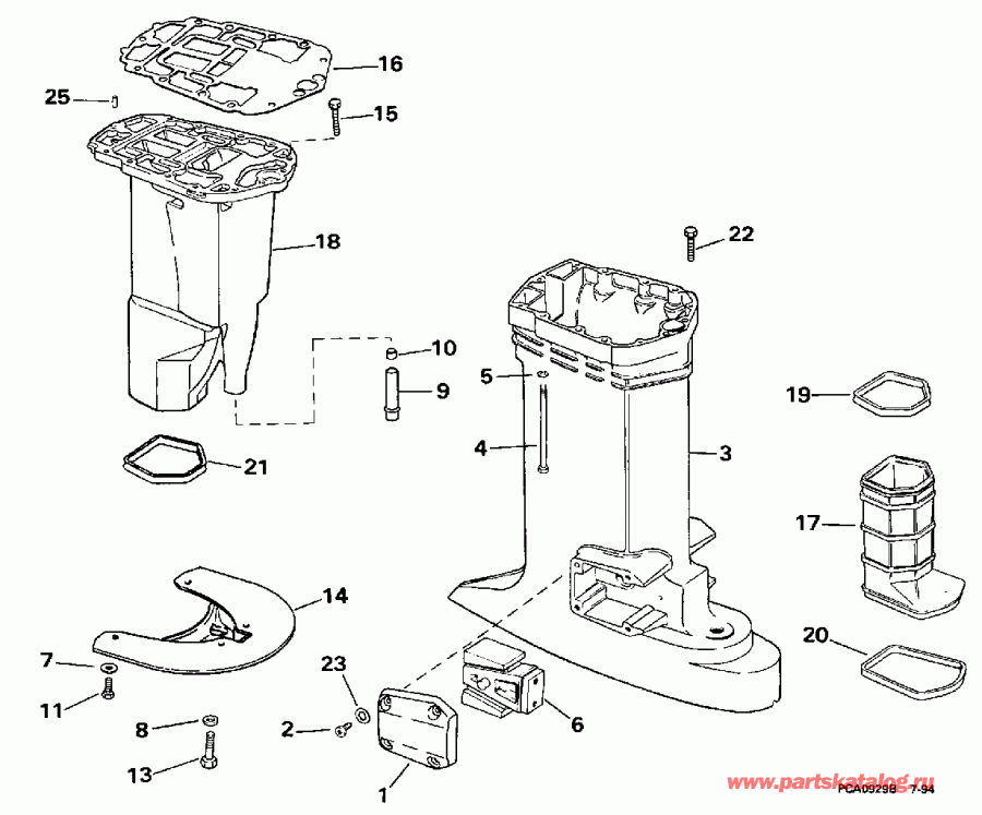  EVINRUDE SE150WTPLY 1998  - haust ������ - haust Housing