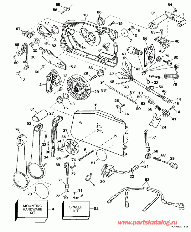 ��������� �������� ����� Evinrude SE150WTPXY 1998  - mote Control - mote ����������